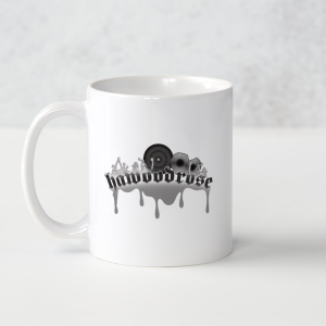 tasse avec logo hawoodrose noir et blanc