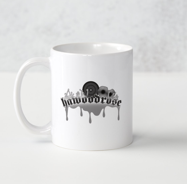 tasse avec logo hawoodrose noir et blanc